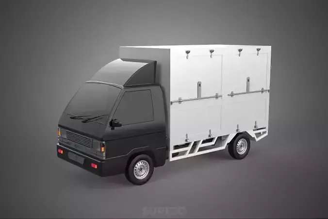 MITSUBISHI COLT L300 BOX TRUCK PICKUP CARGO FREIGHT CUBE VAN CAR 3D model
