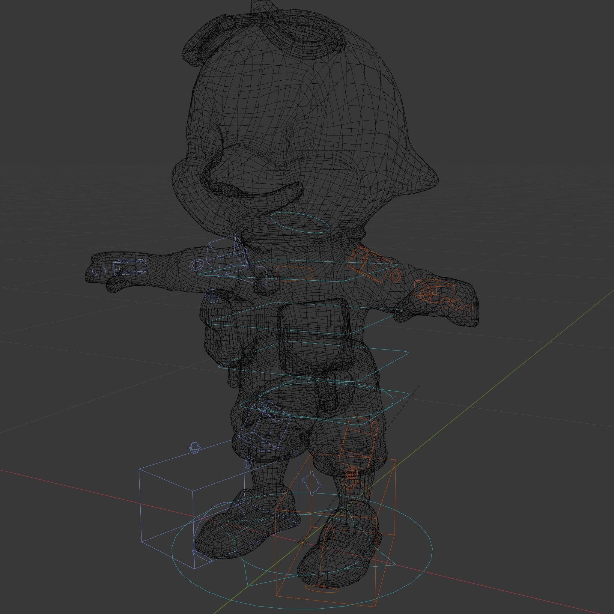 Smiling Dolphin Character in Shorts with Lifebuoy Rigged and ... Low-poly 3D model_5