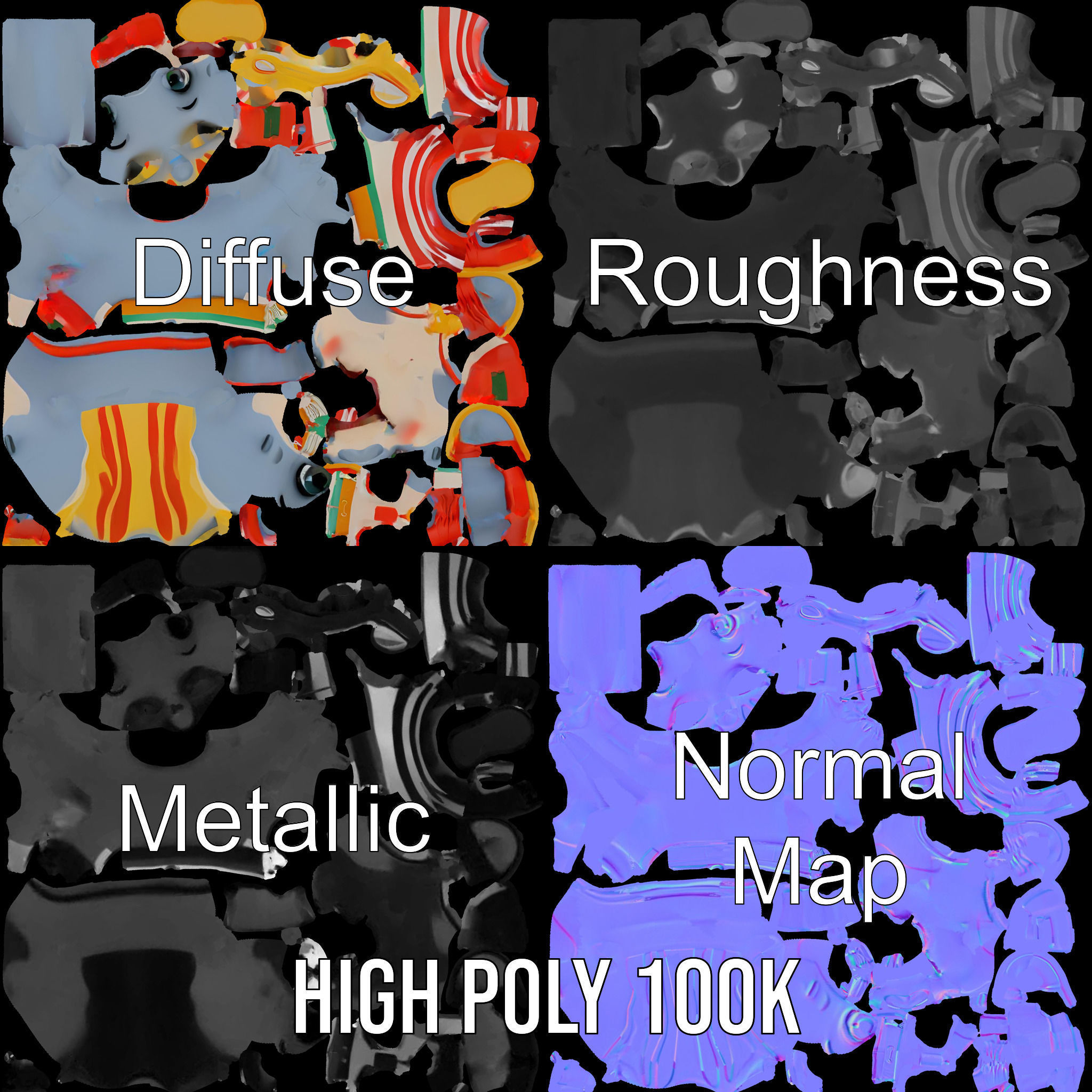 Smiling Dolphin Character in Shorts with Lifebuoy Rigged and ... Low-poly 3D model_3