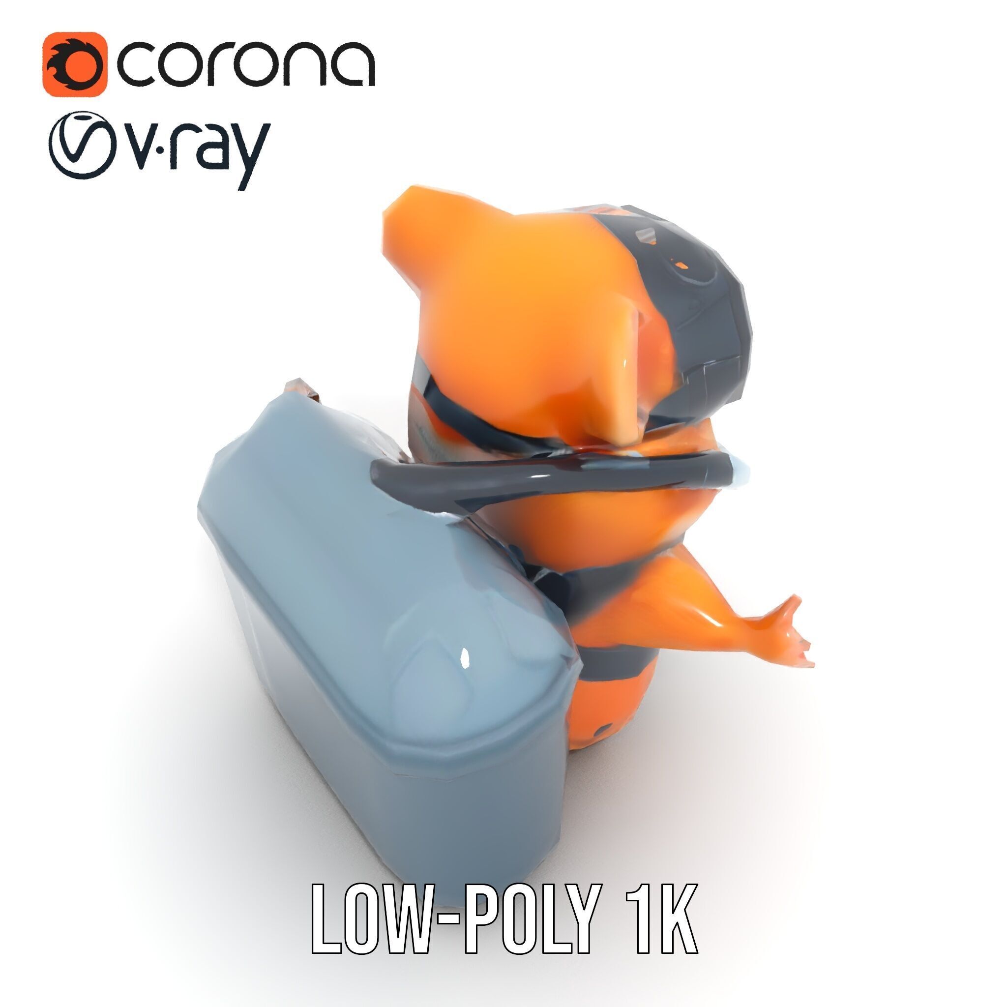 Adventurous Hamster Character Model  Rigged and Animated Low-poly 3D model_28