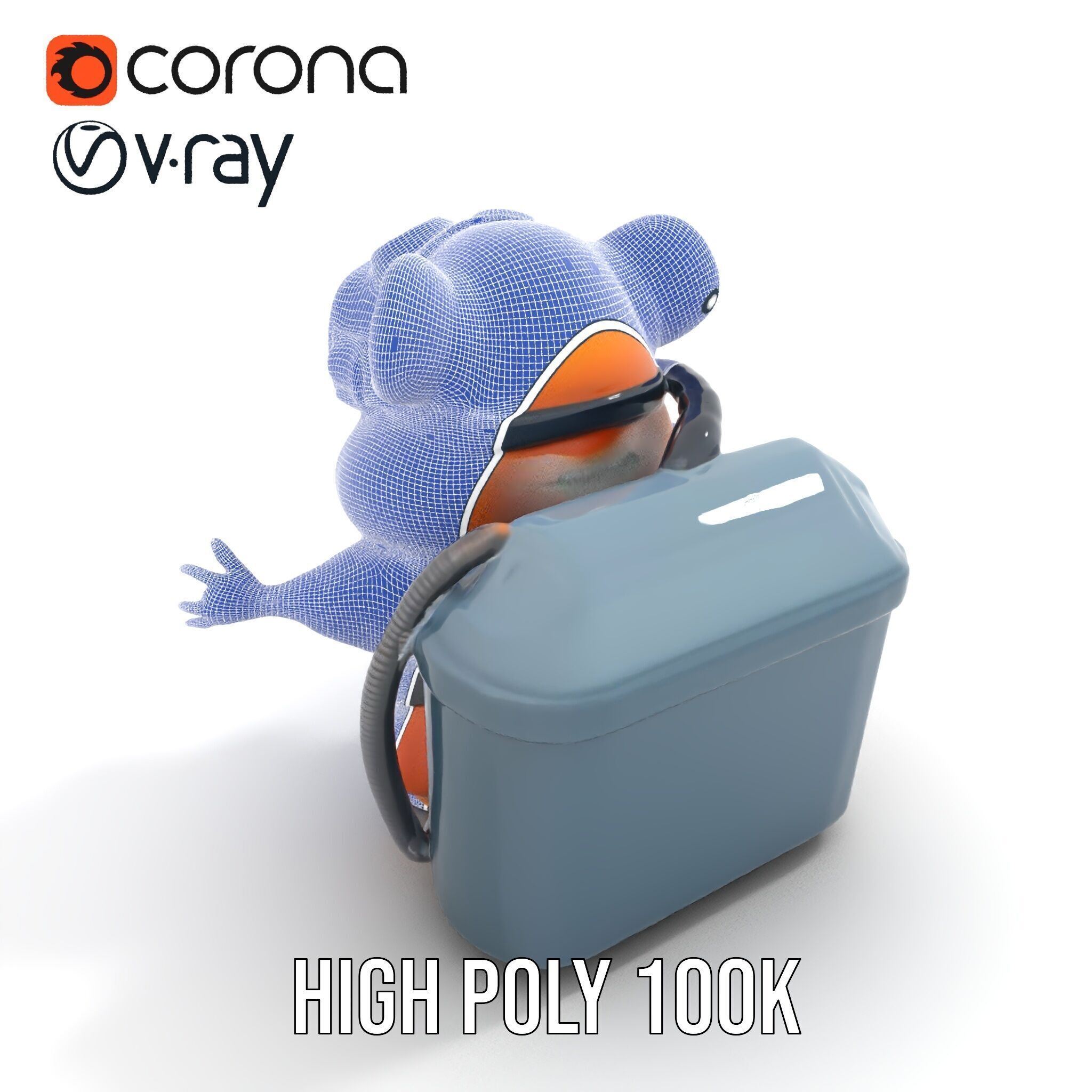 Adventurous Hamster Character Model  Rigged and Animated Low-poly 3D model_23