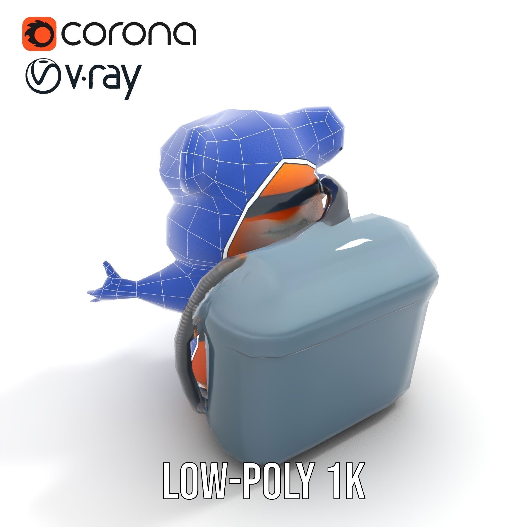 Adventurous Hamster Character Model  Rigged and Animated Low-poly 3D model_25