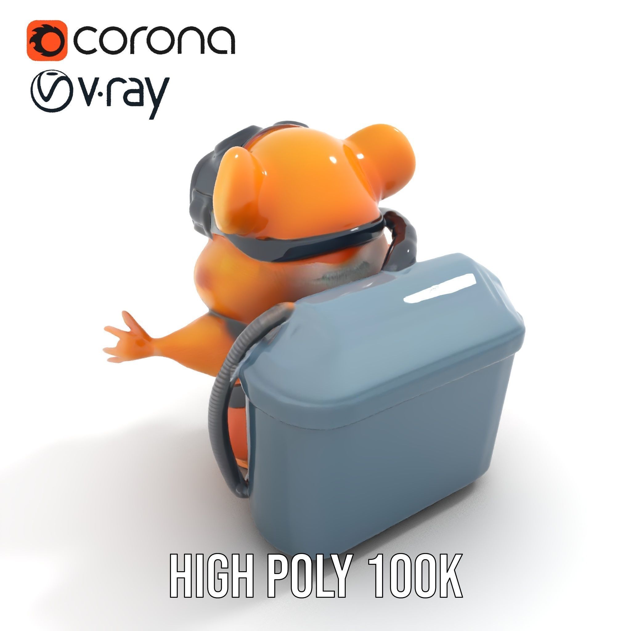 Adventurous Hamster Character Model  Rigged and Animated Low-poly 3D model_17