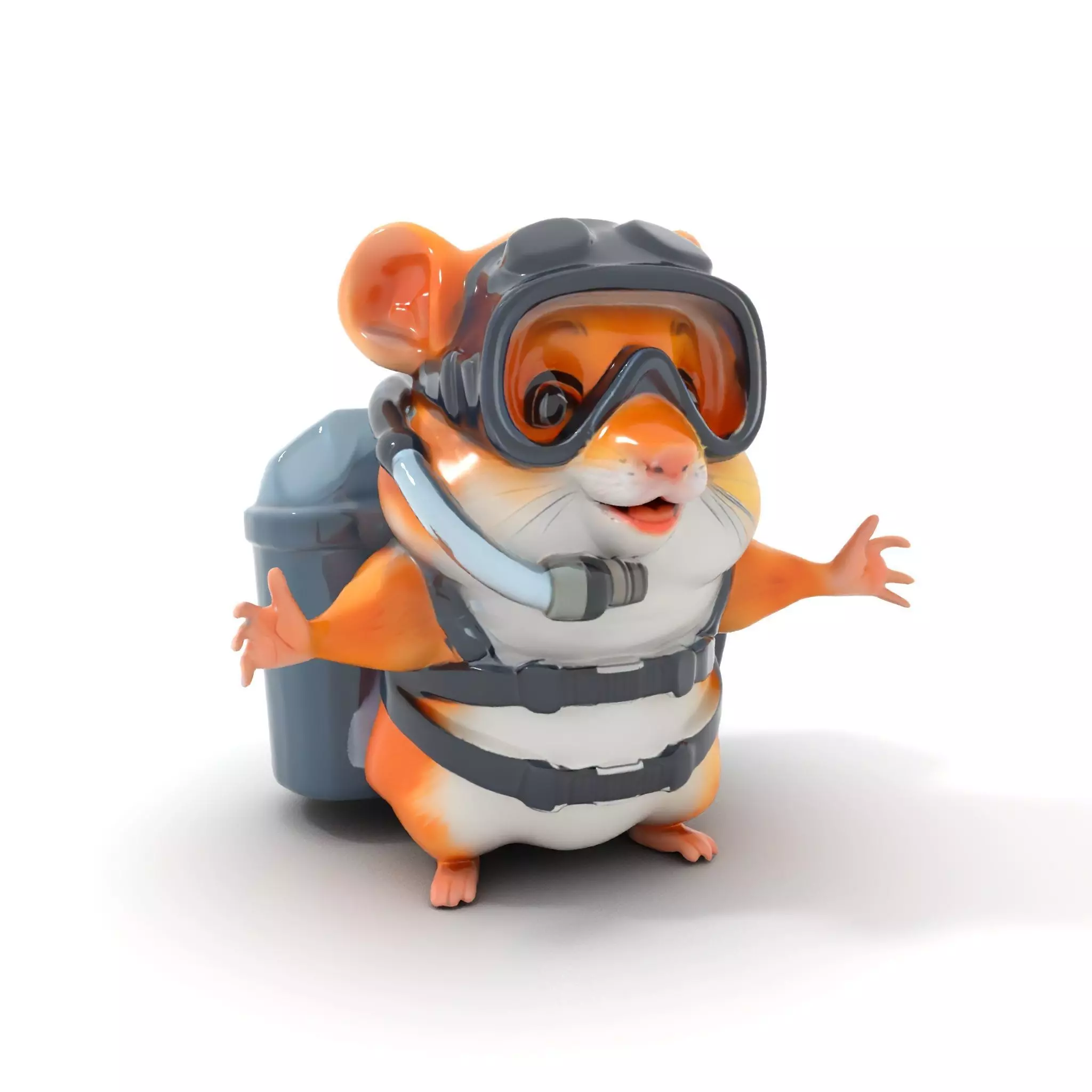 Adventurous Hamster Character Model  Rigged and Animated Low-poly 3D model_0