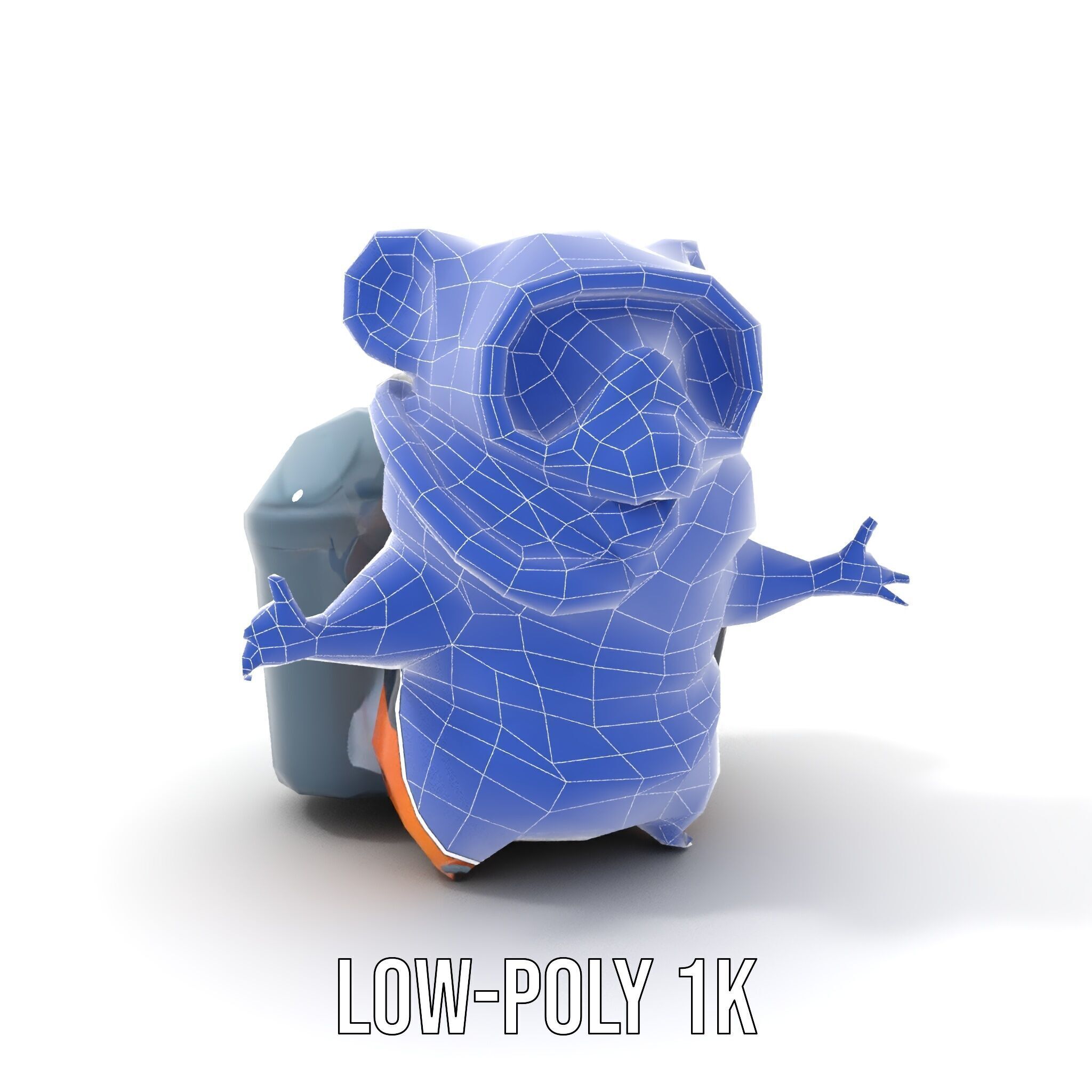 Adventurous Hamster Character Model  Rigged and Animated Low-poly 3D model_22