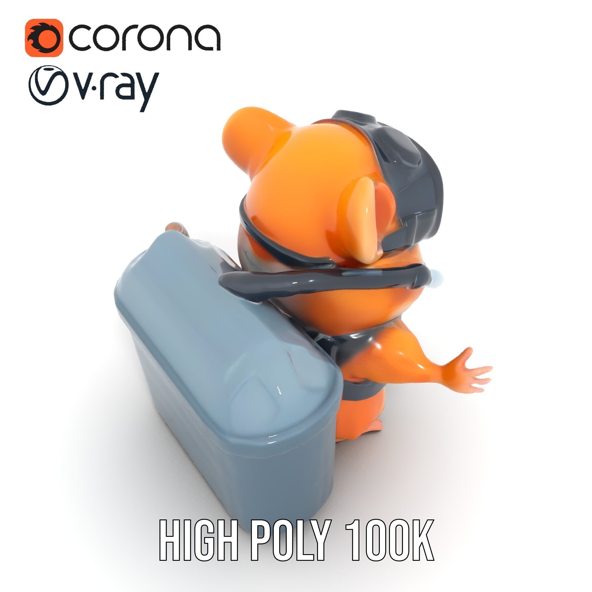 Adventurous Hamster Character Model  Rigged and Animated Low-poly 3D model_11
