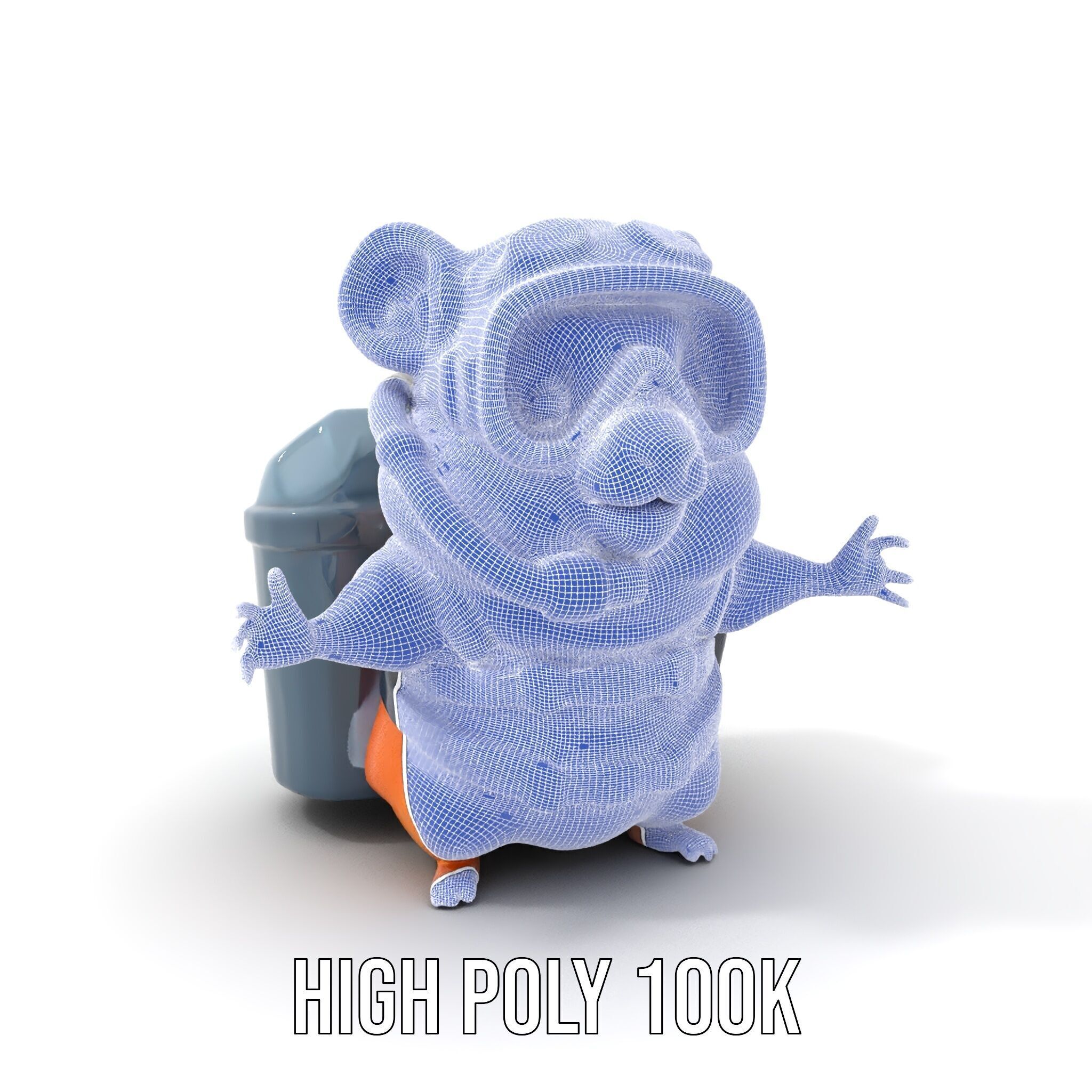 Adventurous Hamster Character Model  Rigged and Animated Low-poly 3D model_4