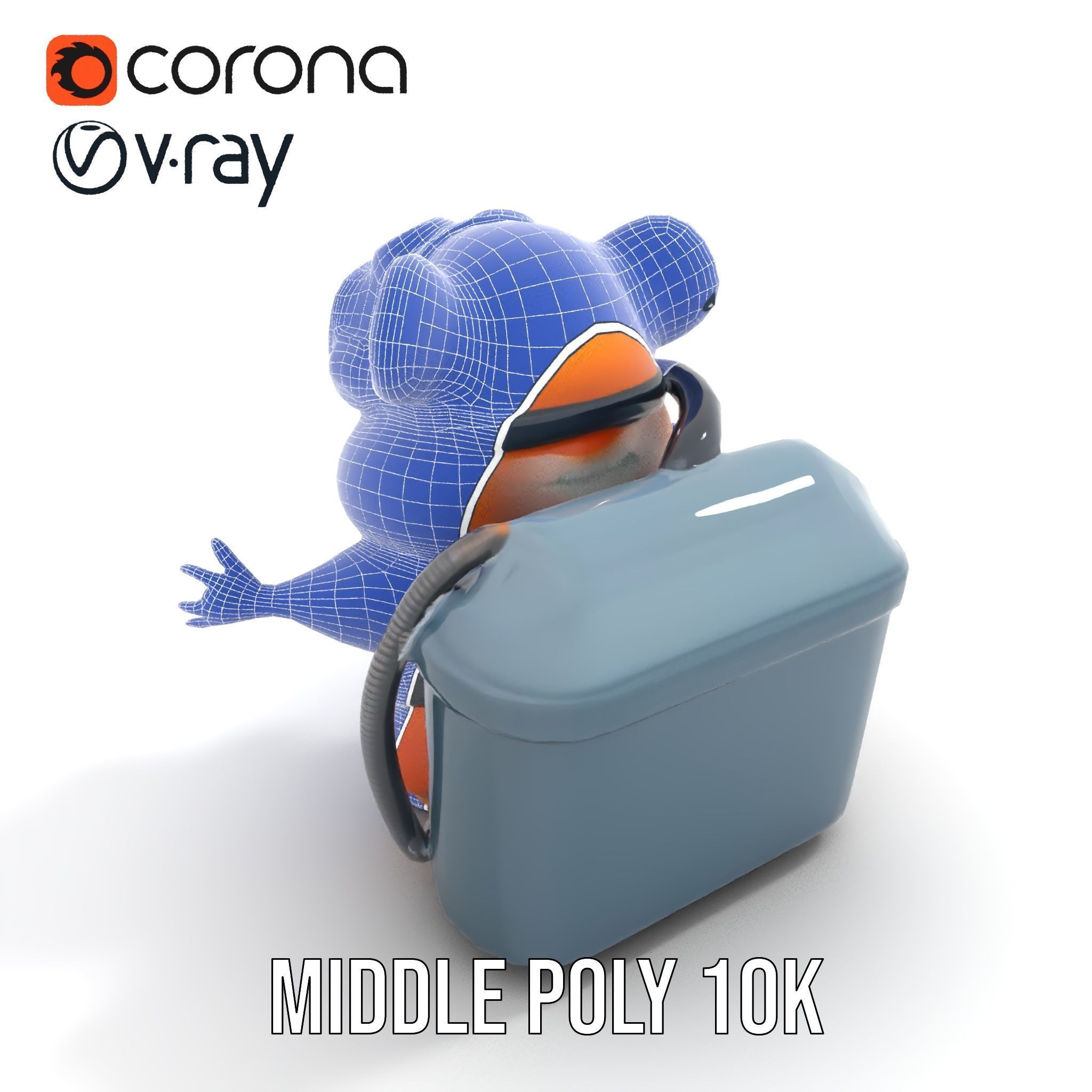 Adventurous Hamster Character Model  Rigged and Animated Low-poly 3D model_27