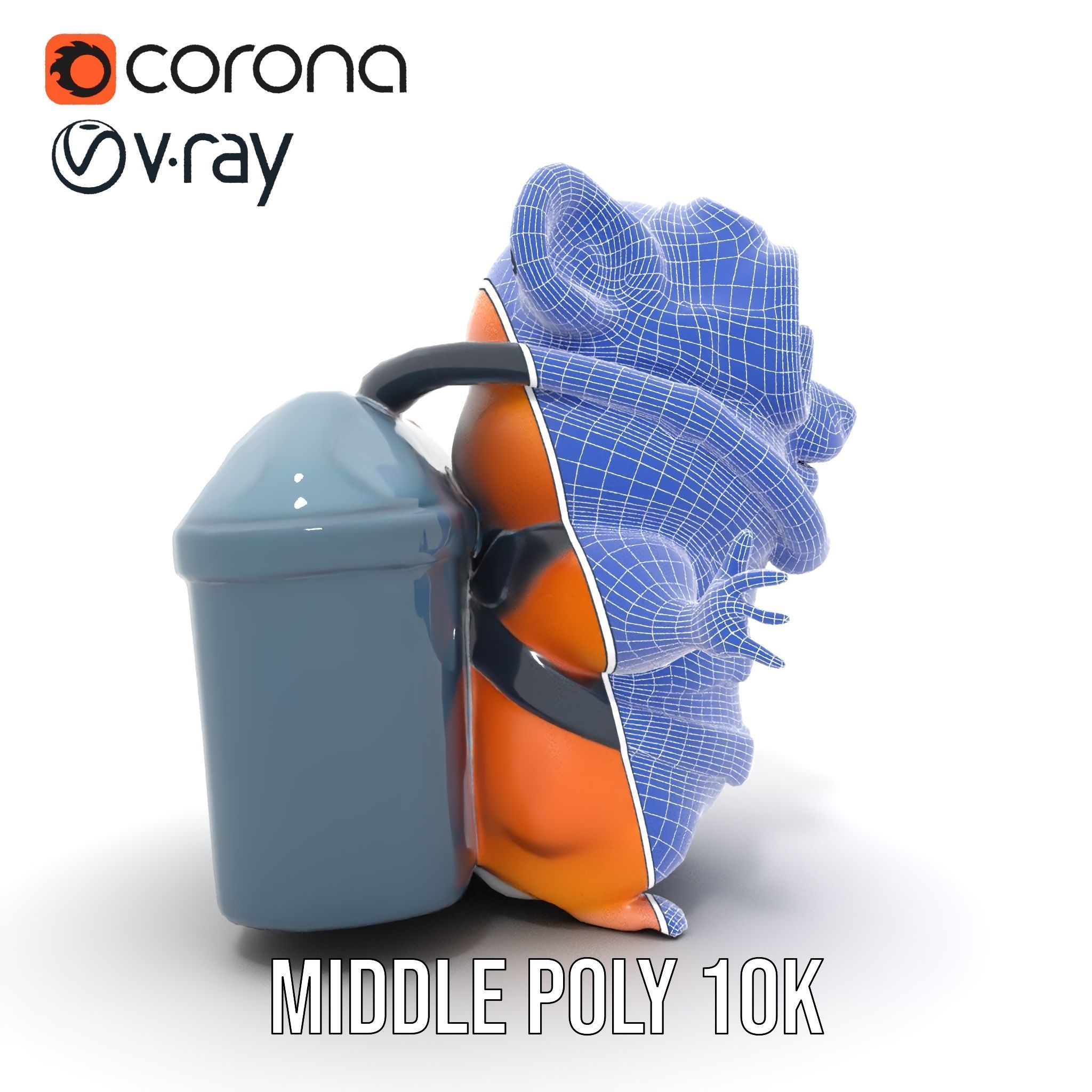 Adventurous Hamster Character Model  Rigged and Animated Low-poly 3D model_29