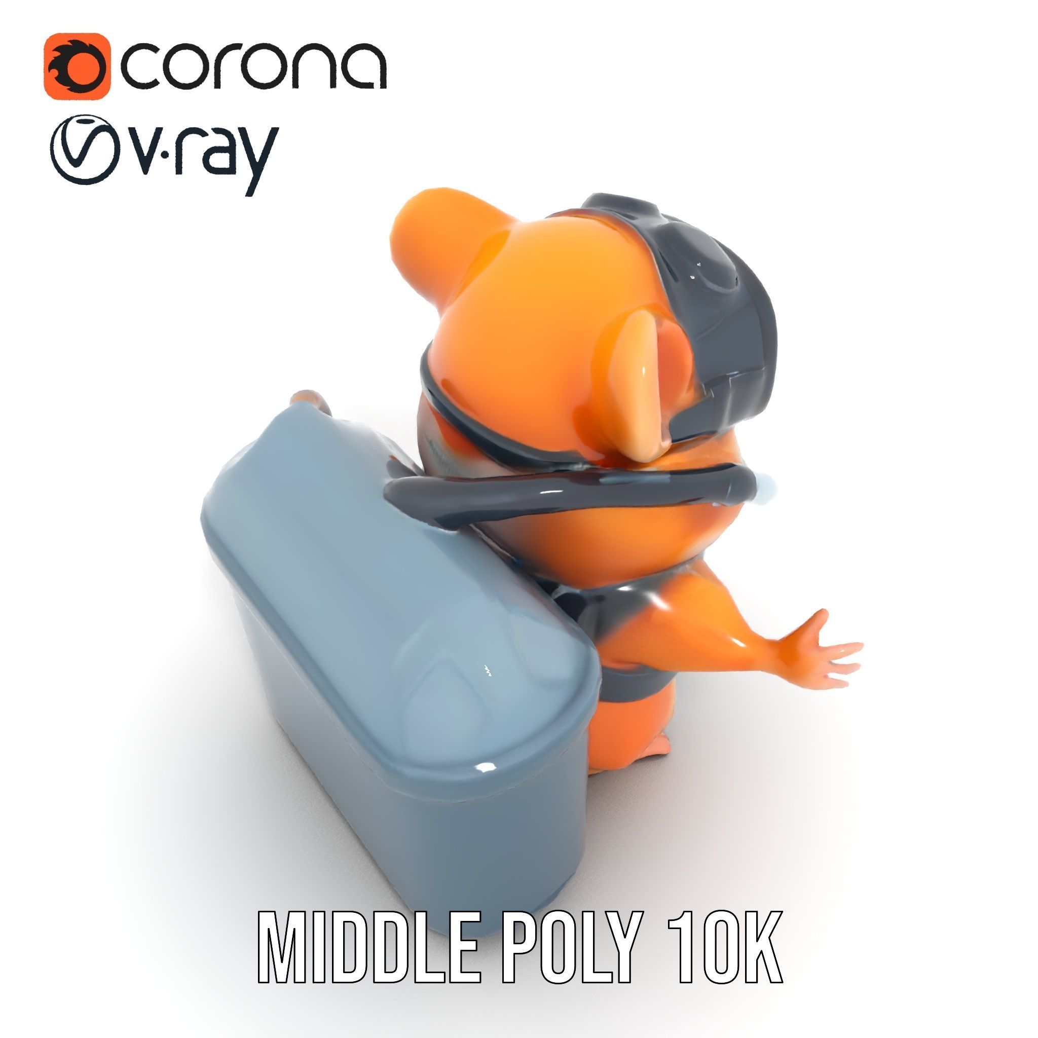 Adventurous Hamster Character Model  Rigged and Animated Low-poly 3D model_15