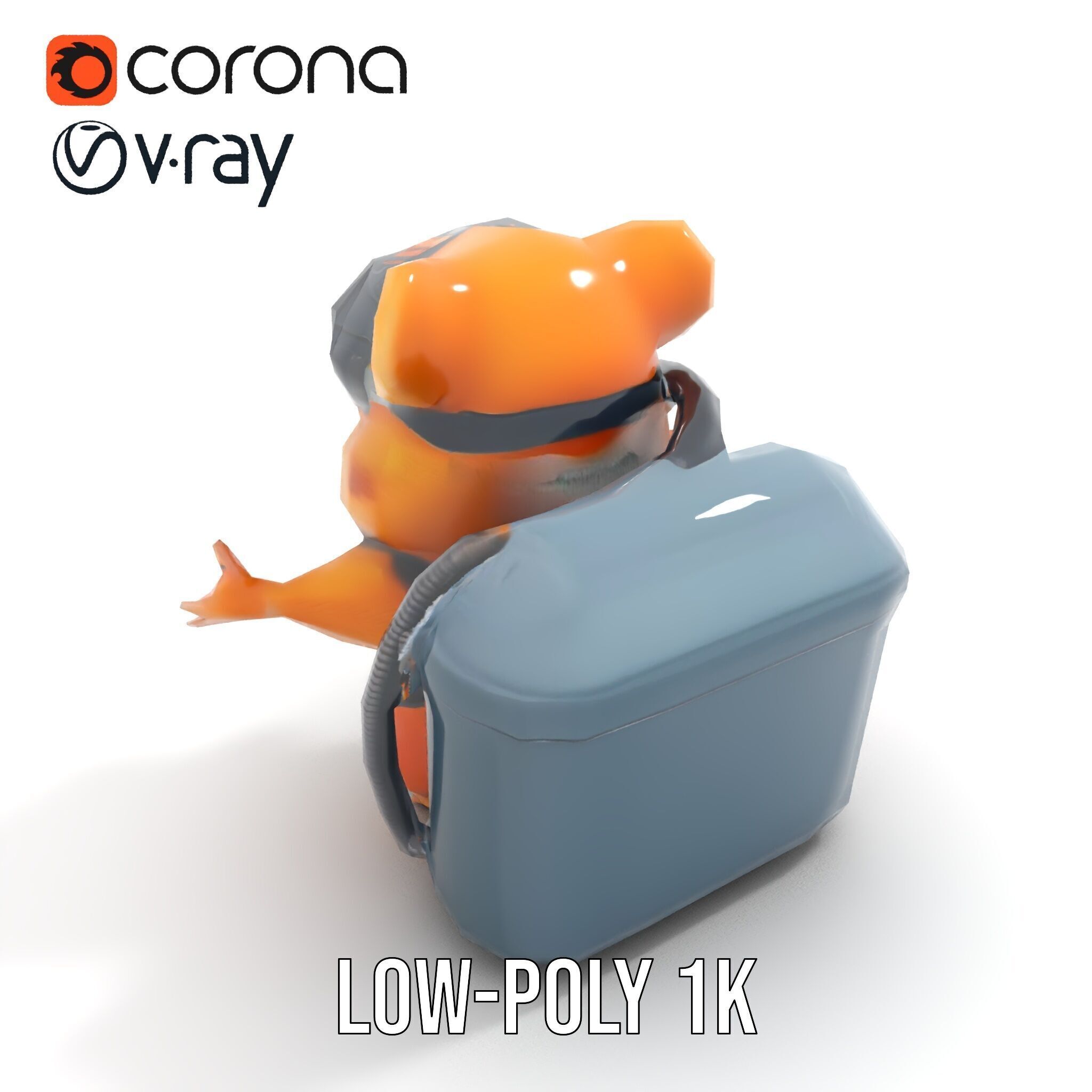 Adventurous Hamster Character Model  Rigged and Animated Low-poly 3D model_8