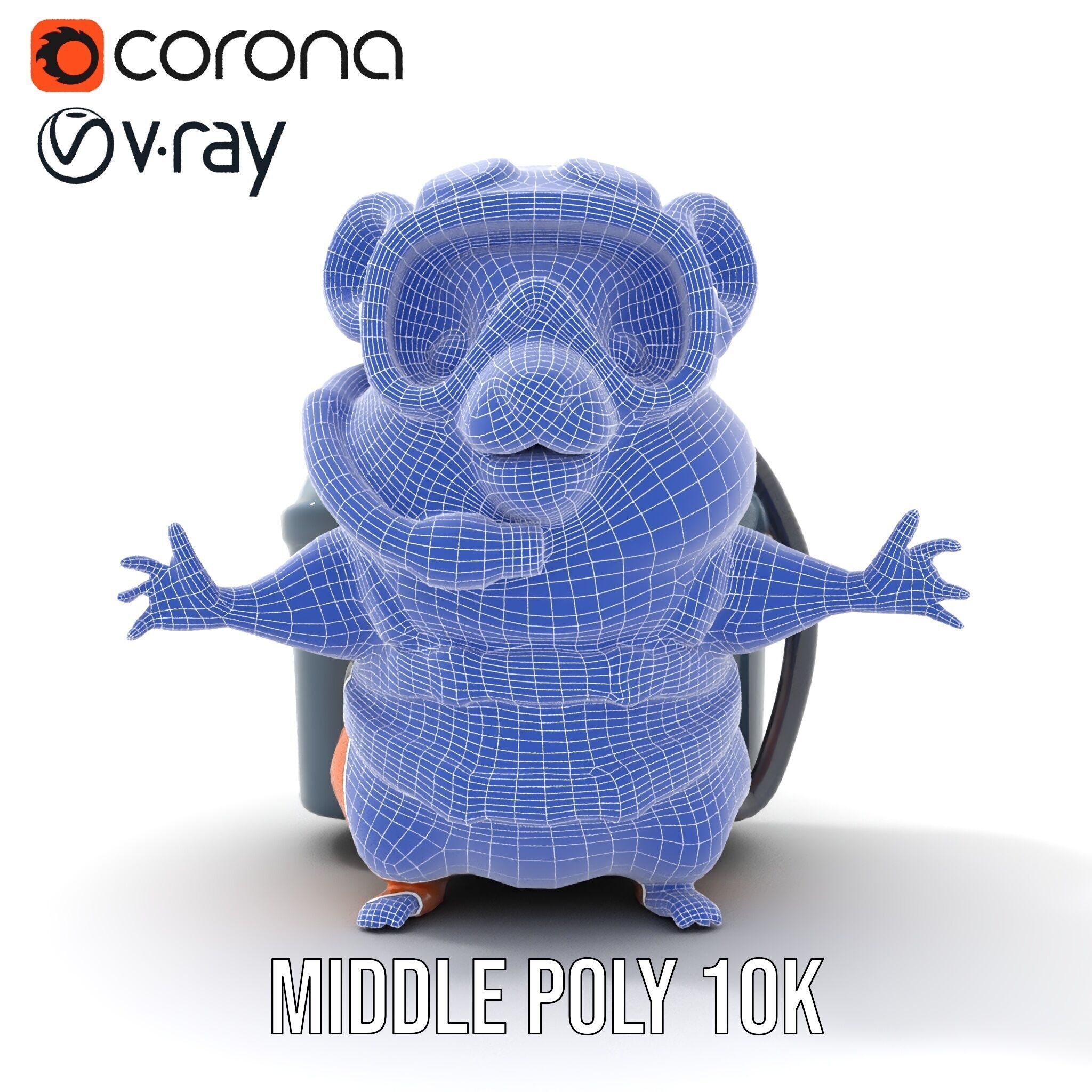 Adventurous Hamster Character Model  Rigged and Animated Low-poly 3D model_32