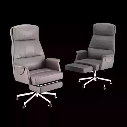 Modern Leather Office Chair with Ottoman 3D model