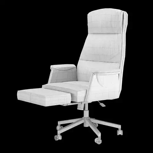 Modern Leather Office Chair with Ottoman 3D model 7