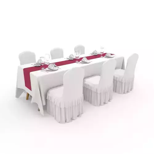Banquet Table and Chair 97 3D model