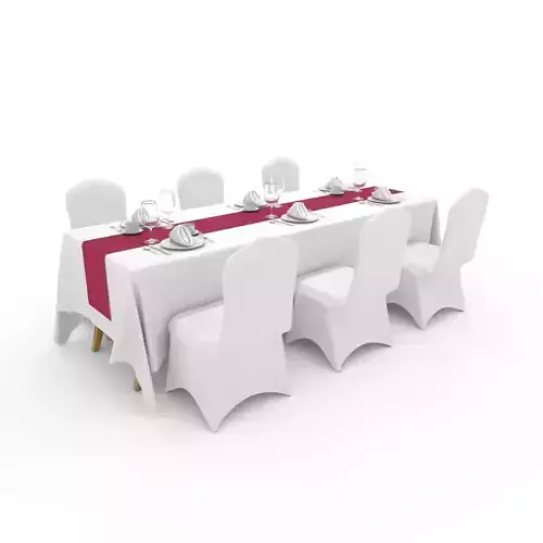 Banquet Table and Chair 98 3D model