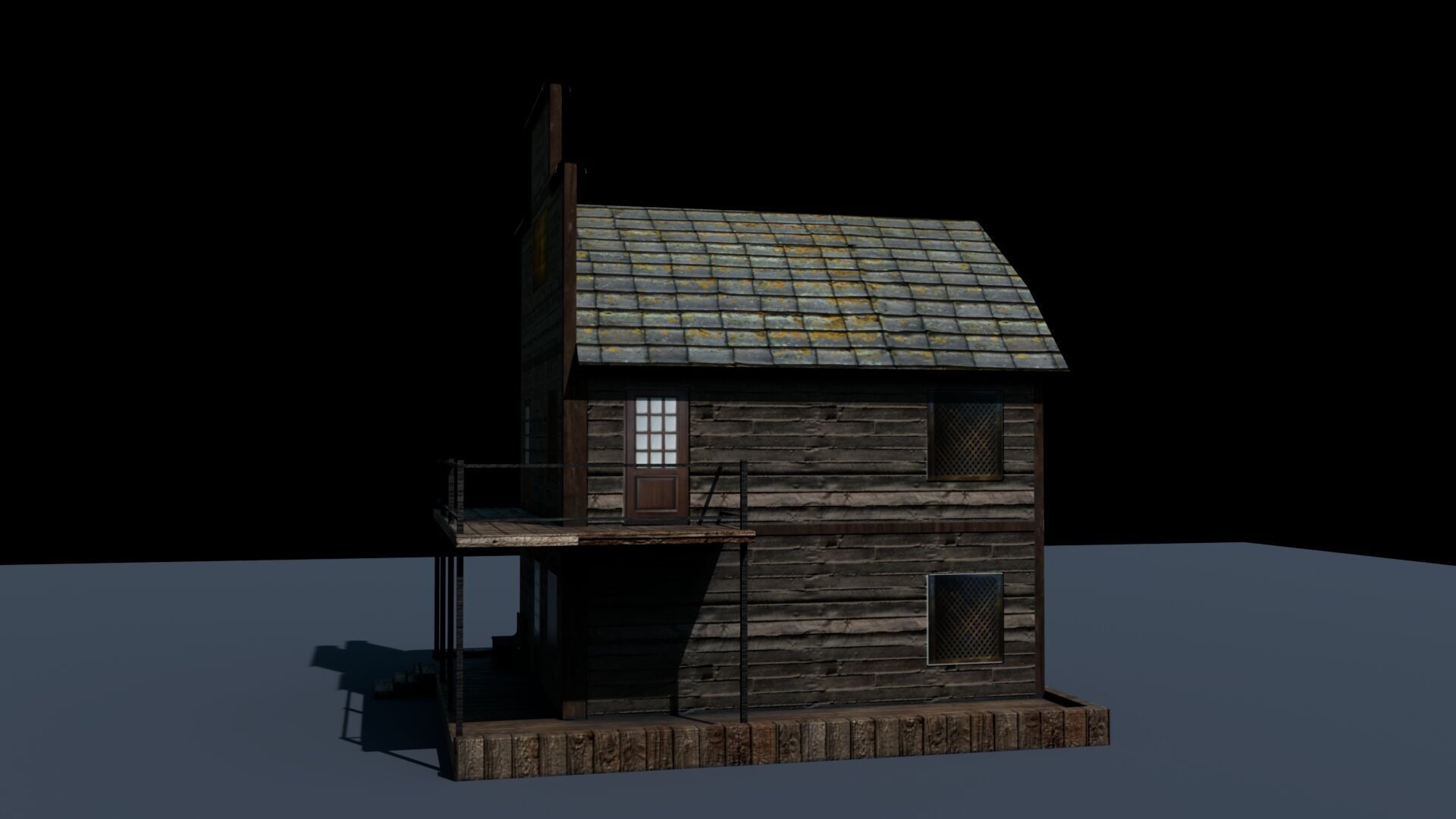 House for Game Texture and Low-poly 3D model_3