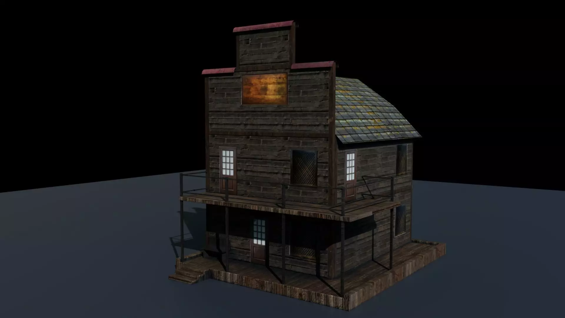 House for Game Texture and Low-poly 3D model_0