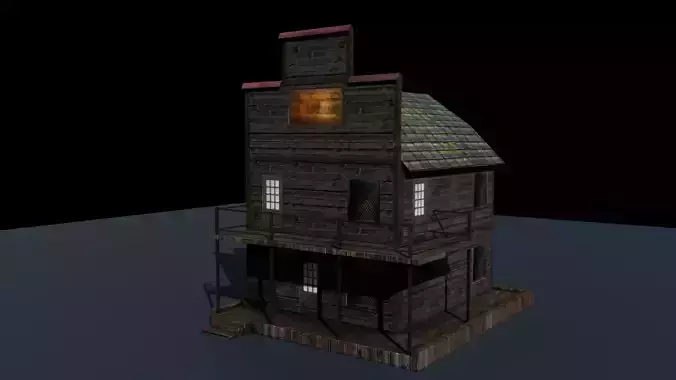House for Game Texture and Low-poly 3D model