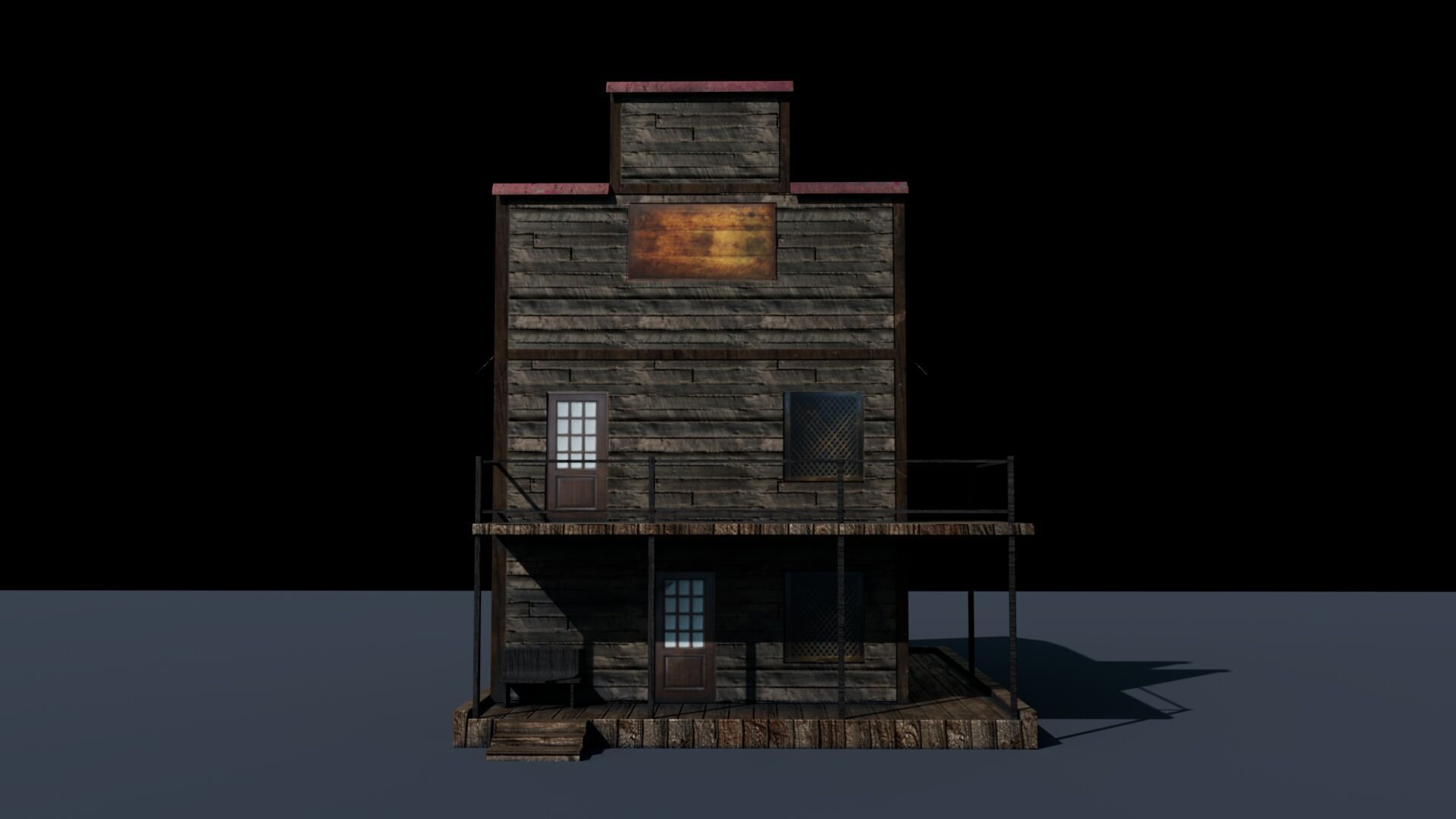 House for Game Texture and Low-poly 3D model_1