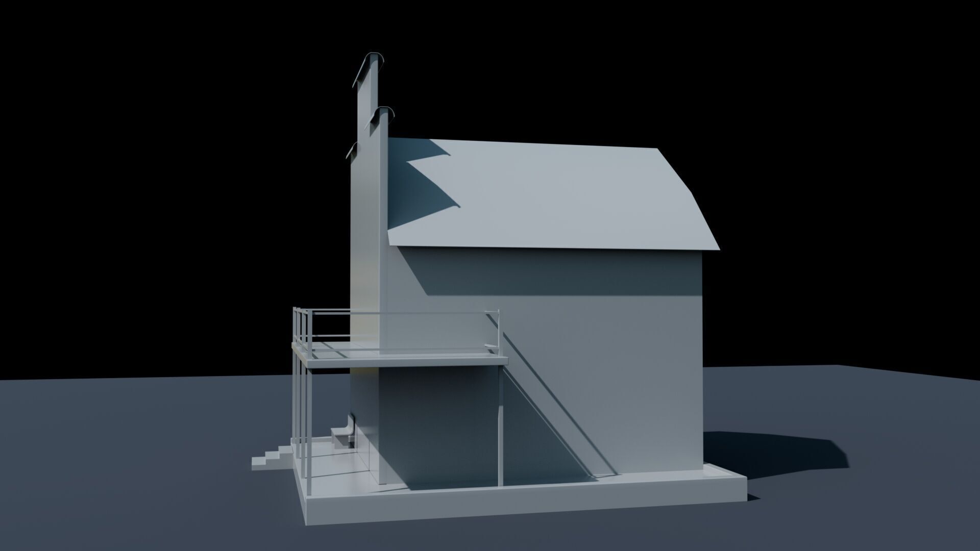 House for Game Texture and Low-poly 3D model_4