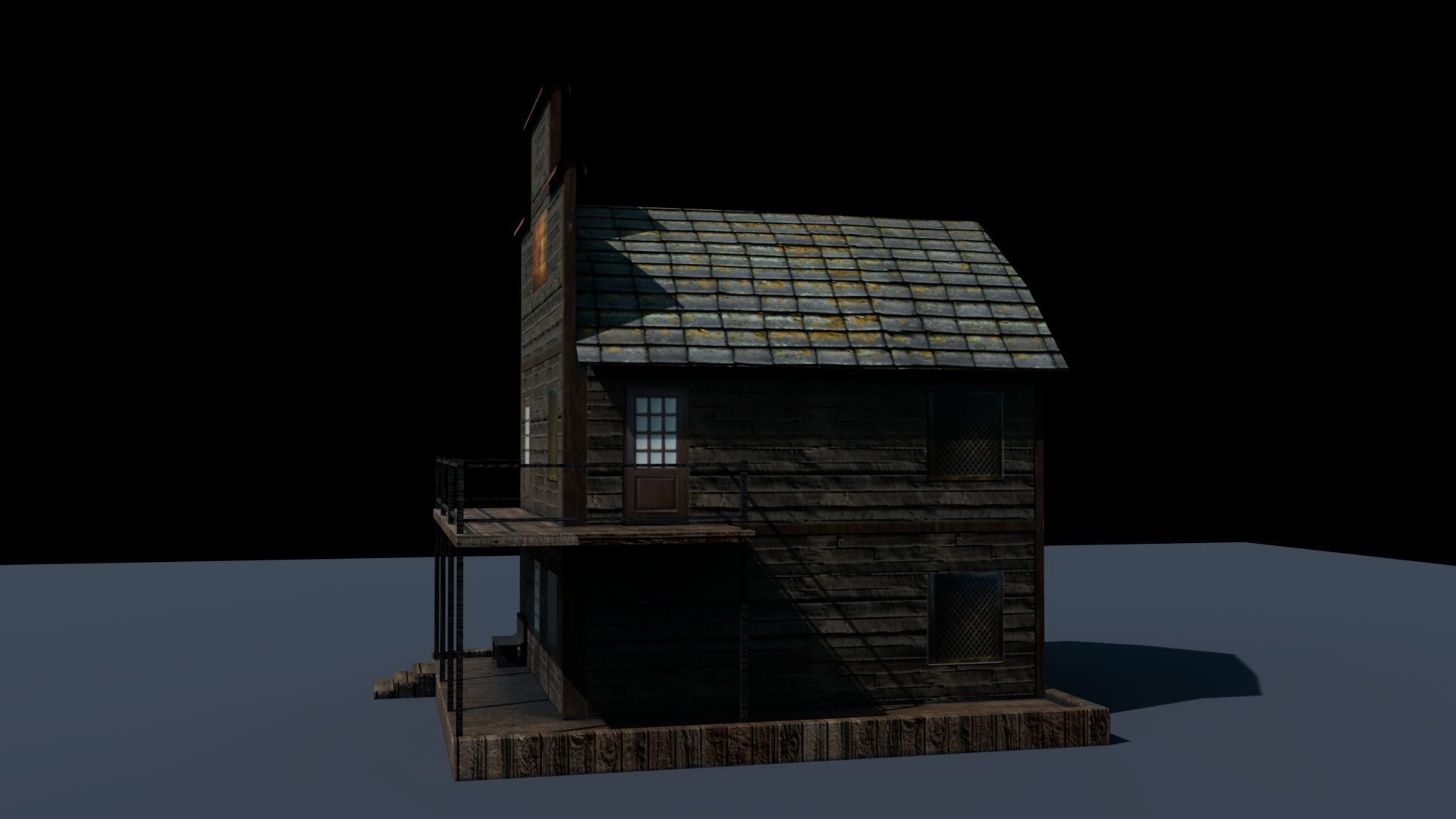 House for Game Texture and Low-poly 3D model_2