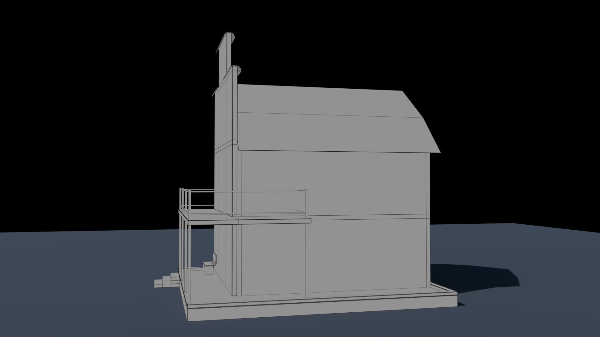 House for Game Texture and Low-poly 3D model_9