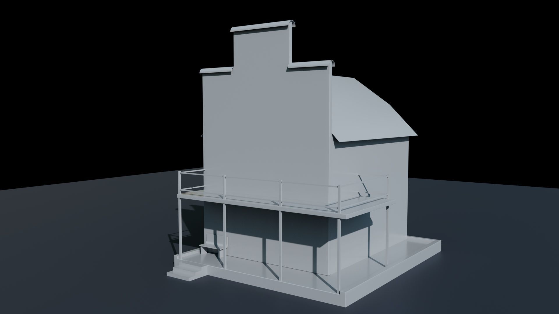 House for Game Texture and Low-poly 3D model_6