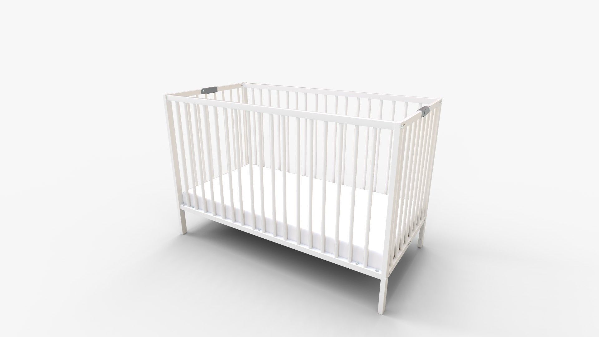 Baby Cot ESSENTIEL White 3D model_4