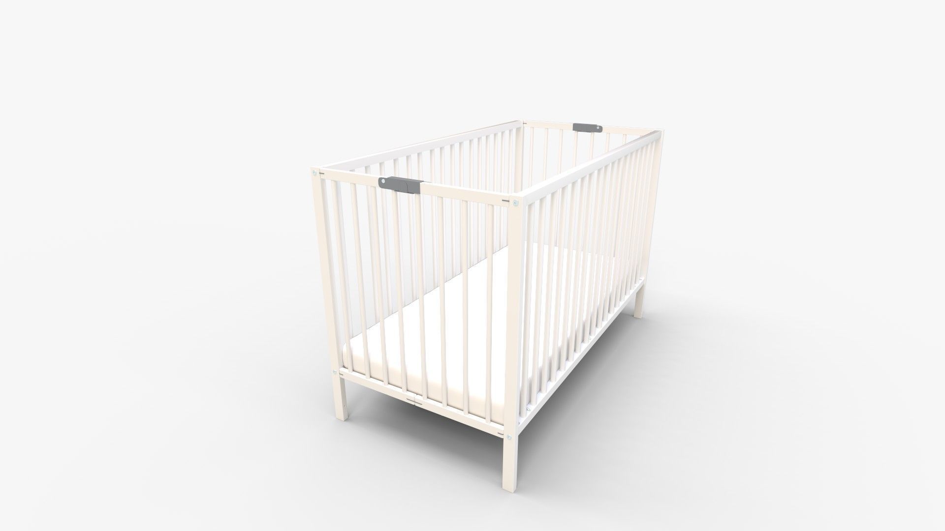 Baby Cot ESSENTIEL White 3D model_5