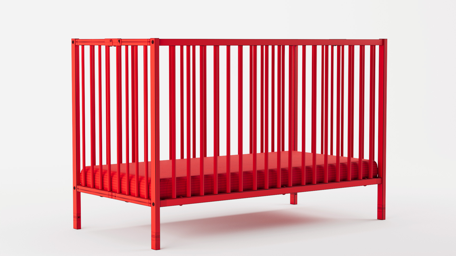 Baby Cot ESSENTIEL White 3D model_11