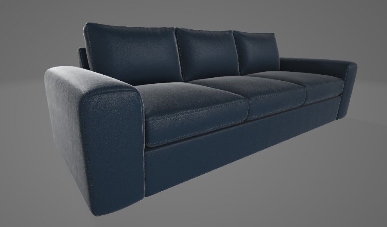 couch sofa Low-poly 3D model_2