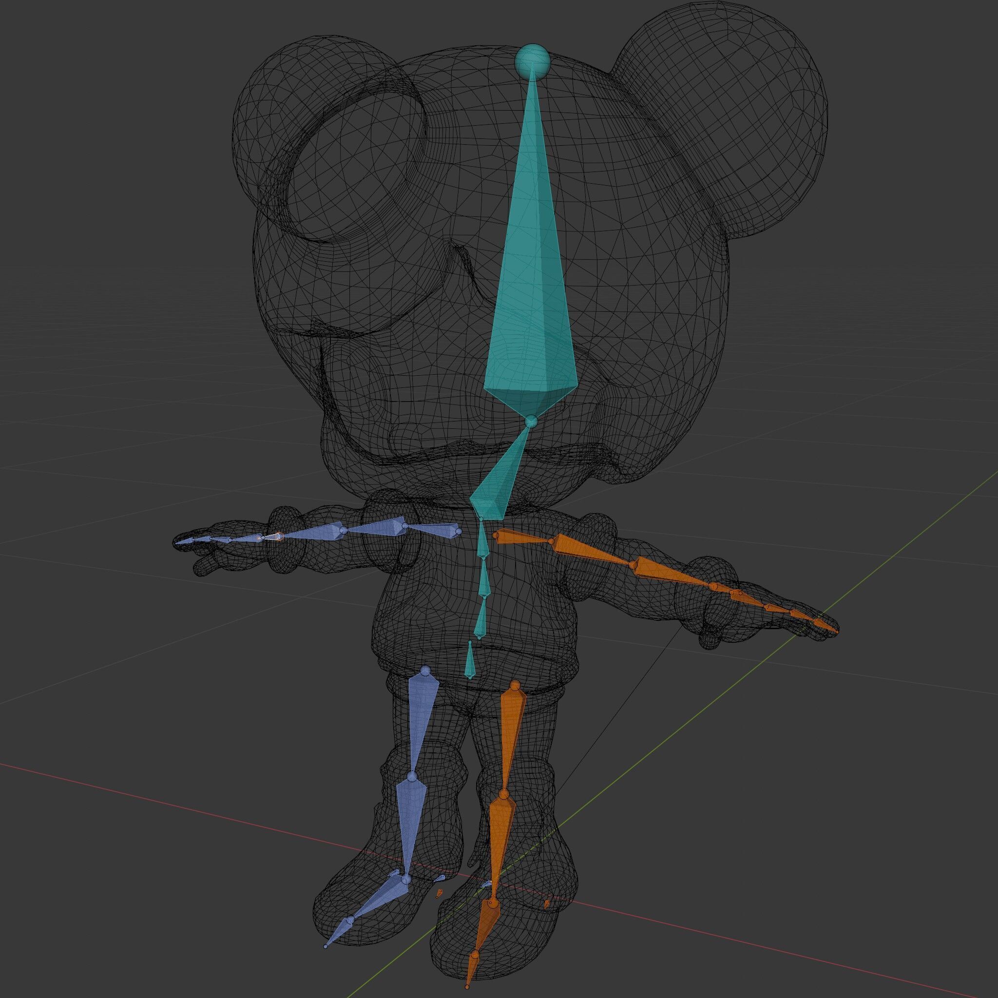 Cute Cartoon Character with Pink Hair and Polka Dots Rigged ... Low-poly 3D model_6