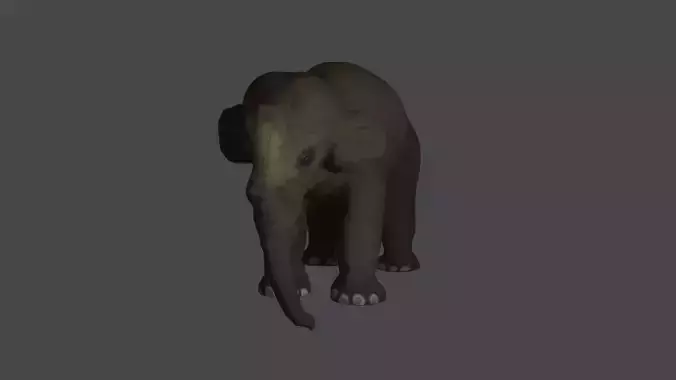 Realistic Low Poly Elephant 3D Model  Game Ready  PBR Textured