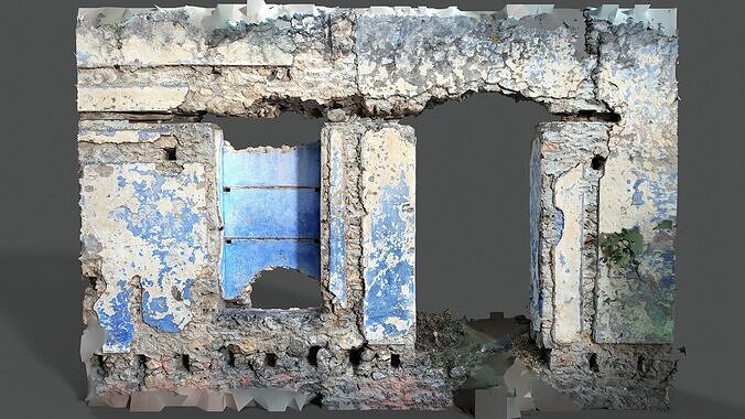 Abandoned House Ruined Part Scan - Door and Niche 3D model