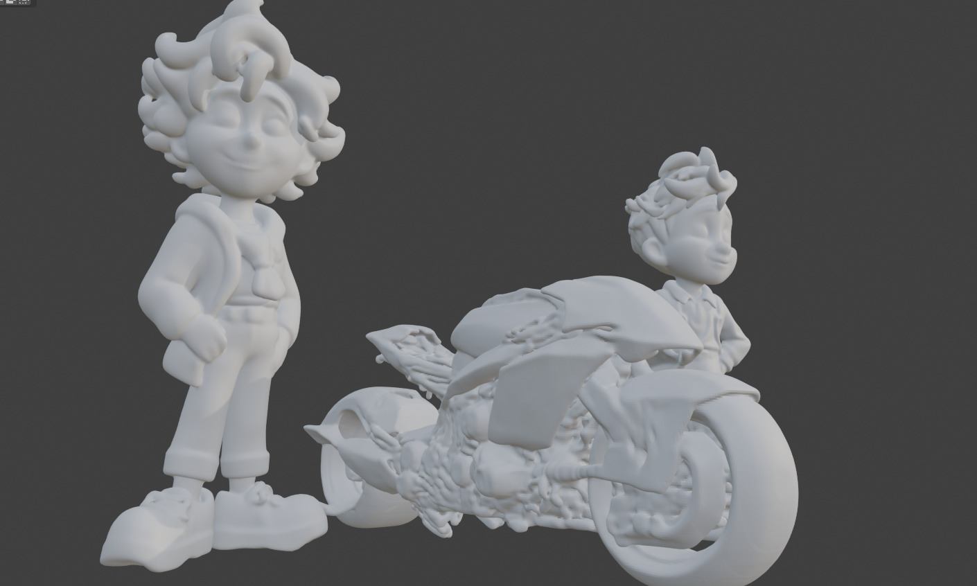 Character Bike Low-poly 3D model_3