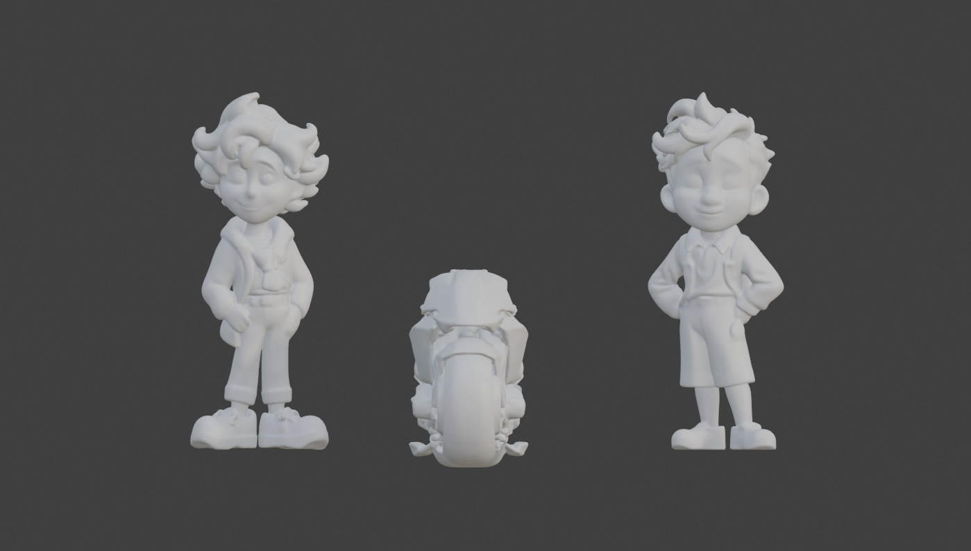 Character Bike Low-poly 3D model_4