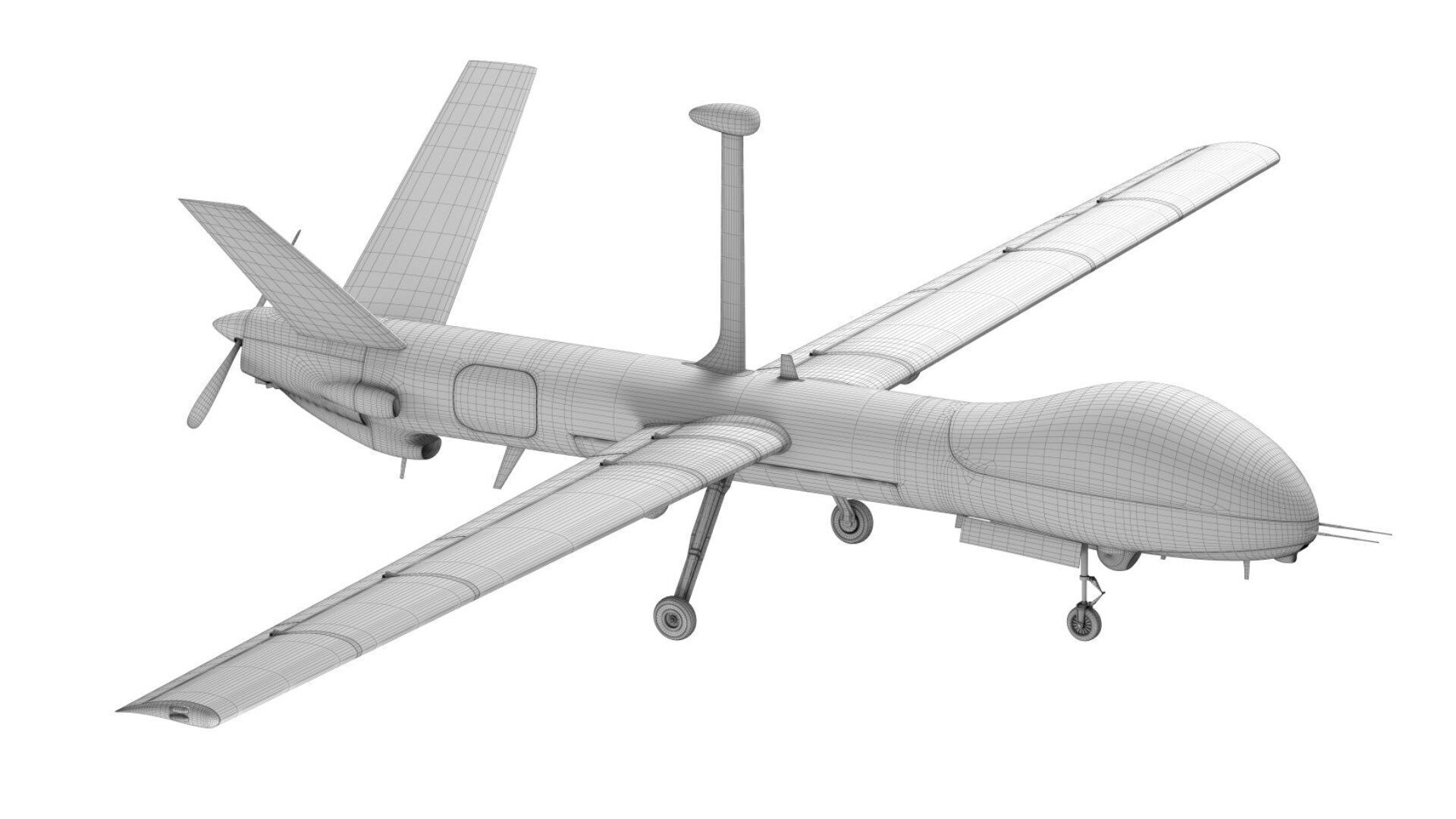 Elbit Hermes 900 UAV Israel military drone 3D model_10