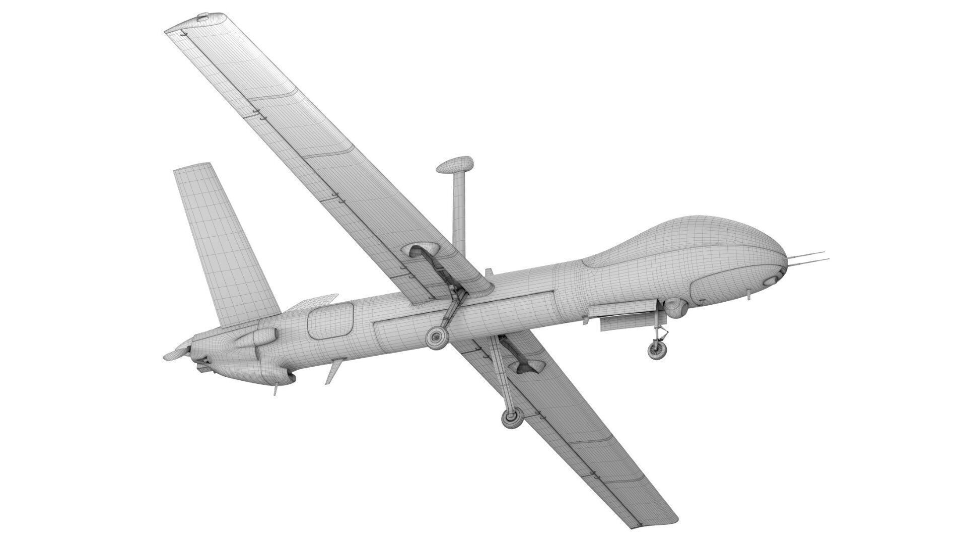 Elbit Hermes 900 UAV Israel military drone 3D model_11