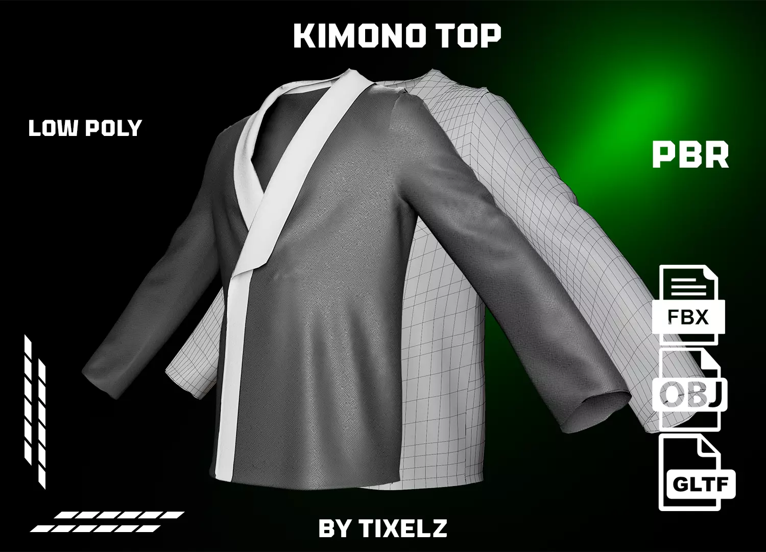 Kimono Top Free low-poly 3D model