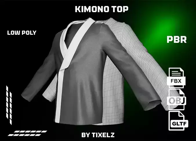 Kimono Top Free low-poly 3D model
