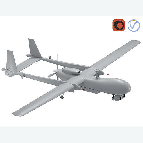 UAV Heron TP Israel Aerospace Industries drone 3D model