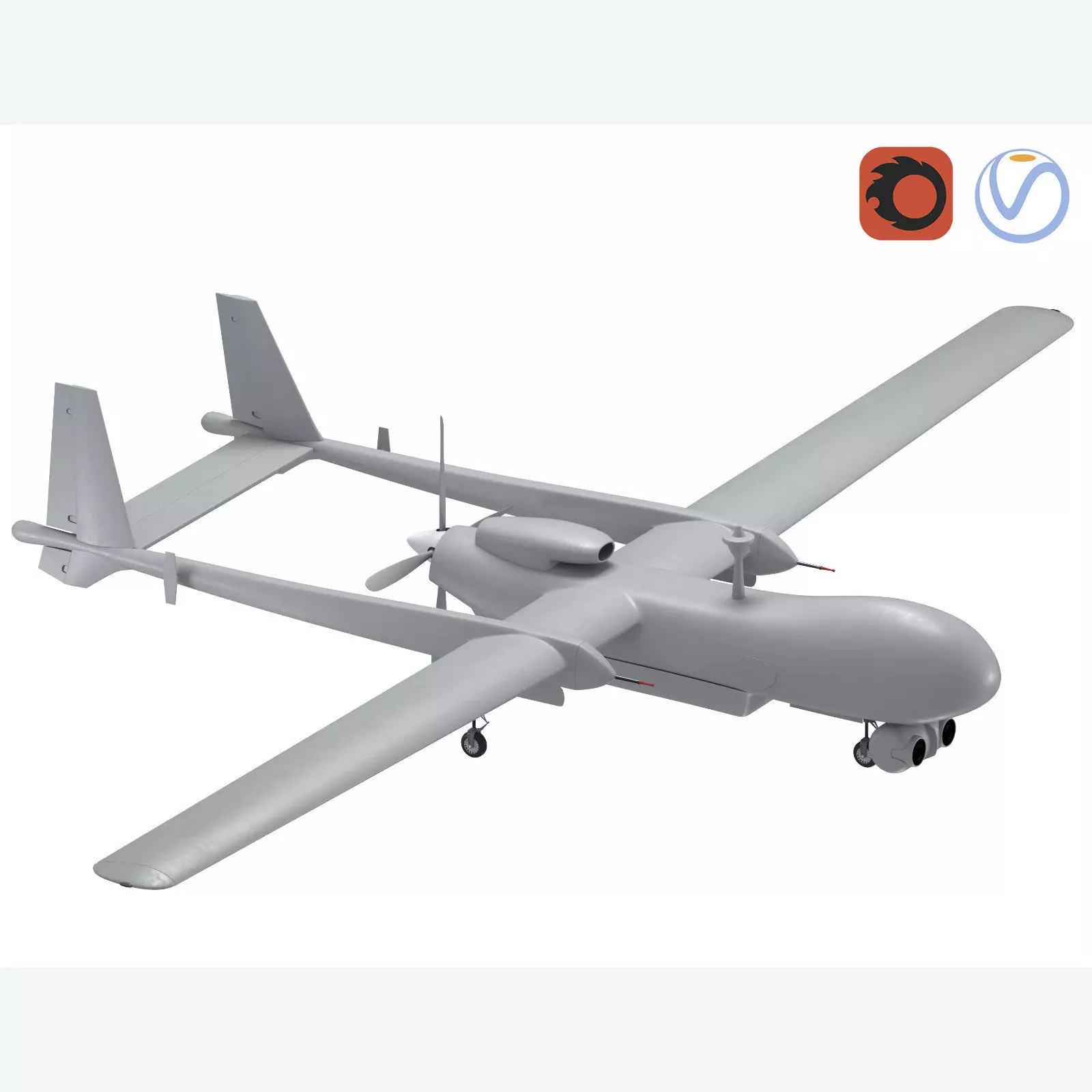 UAV Heron TP Israel Aerospace Industries drone 3D model_0