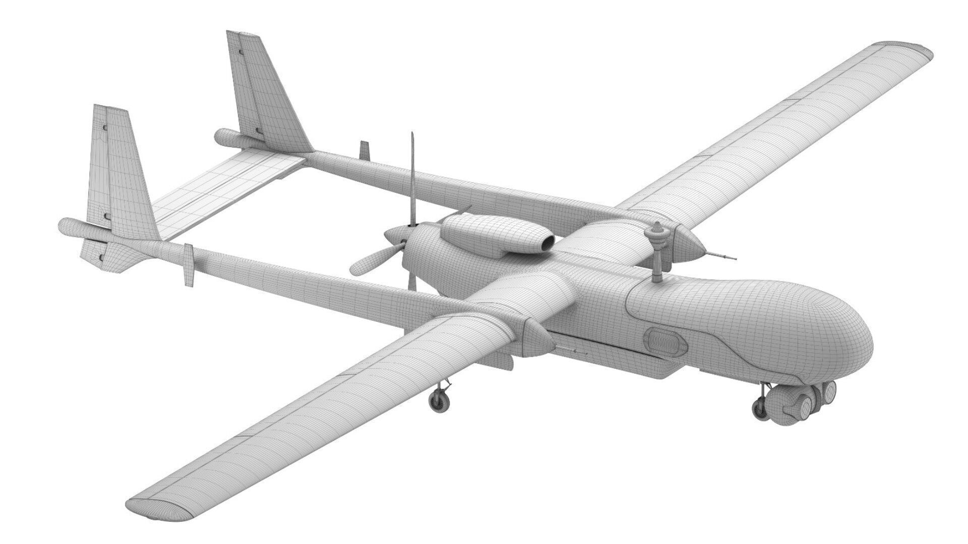 UAV Heron TP Israel Aerospace Industries drone 3D model_9