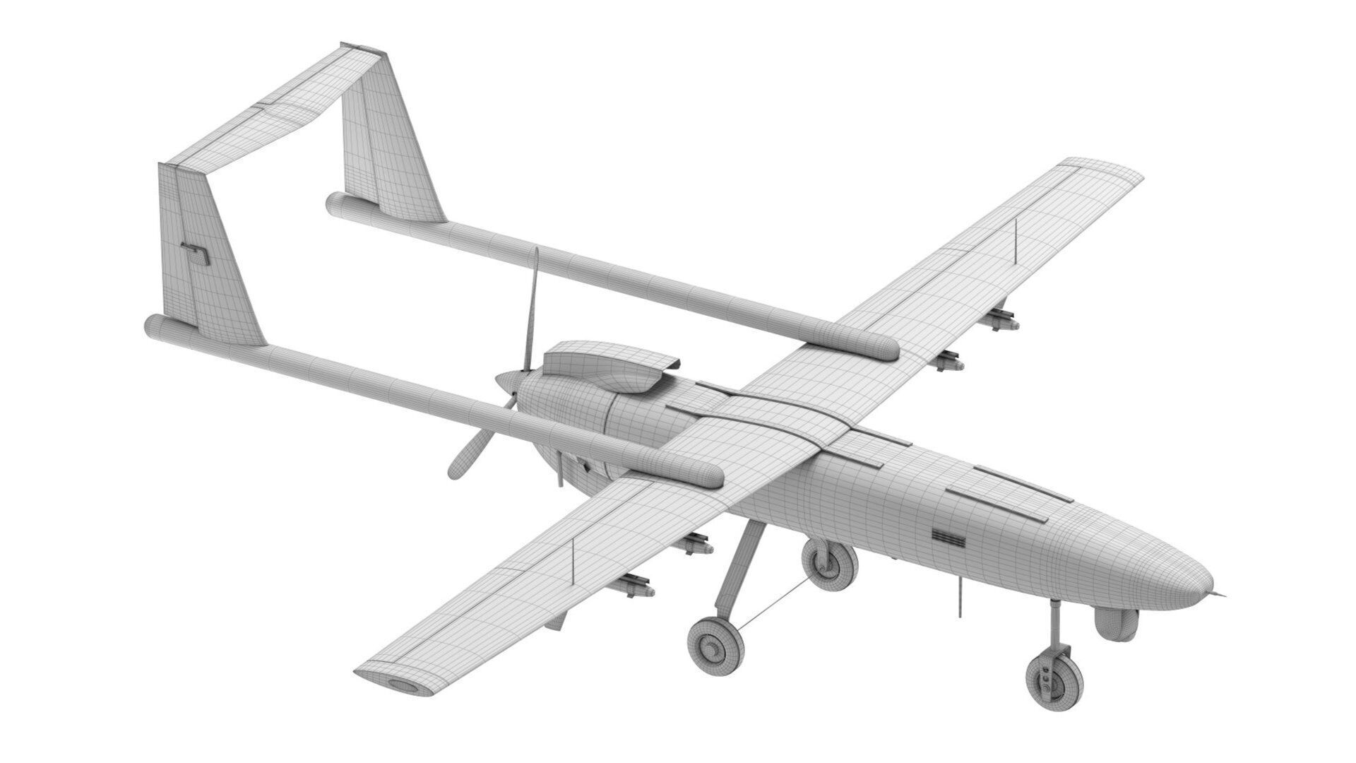 Iranian Drone Mohajer-6 Grey 3D model_9