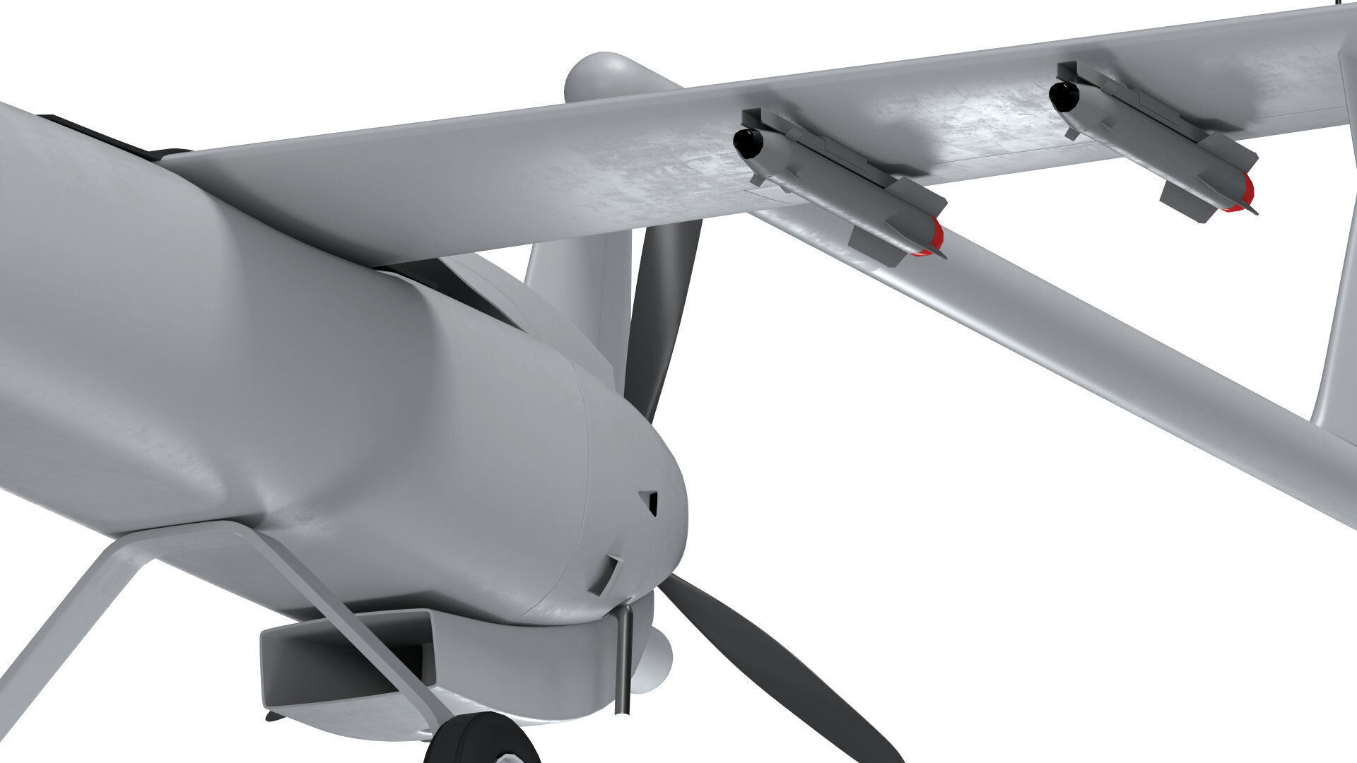 Iranian Drone Mohajer-6 Grey 3D model_5