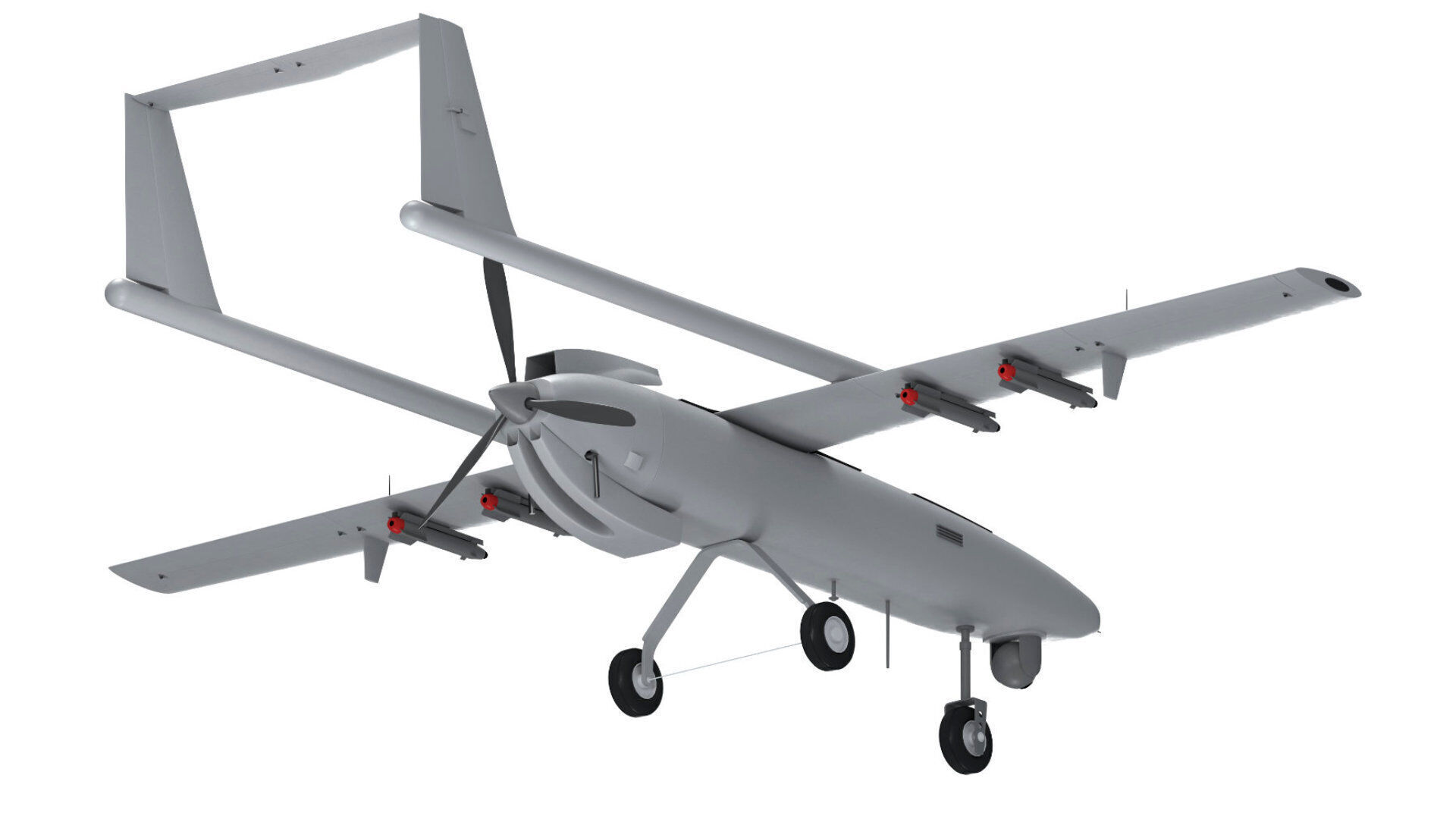 Iranian Drone Mohajer-6 Grey 3D model_3