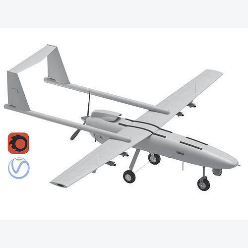 Iranian Drone Mohajer-6 Grey 3D model