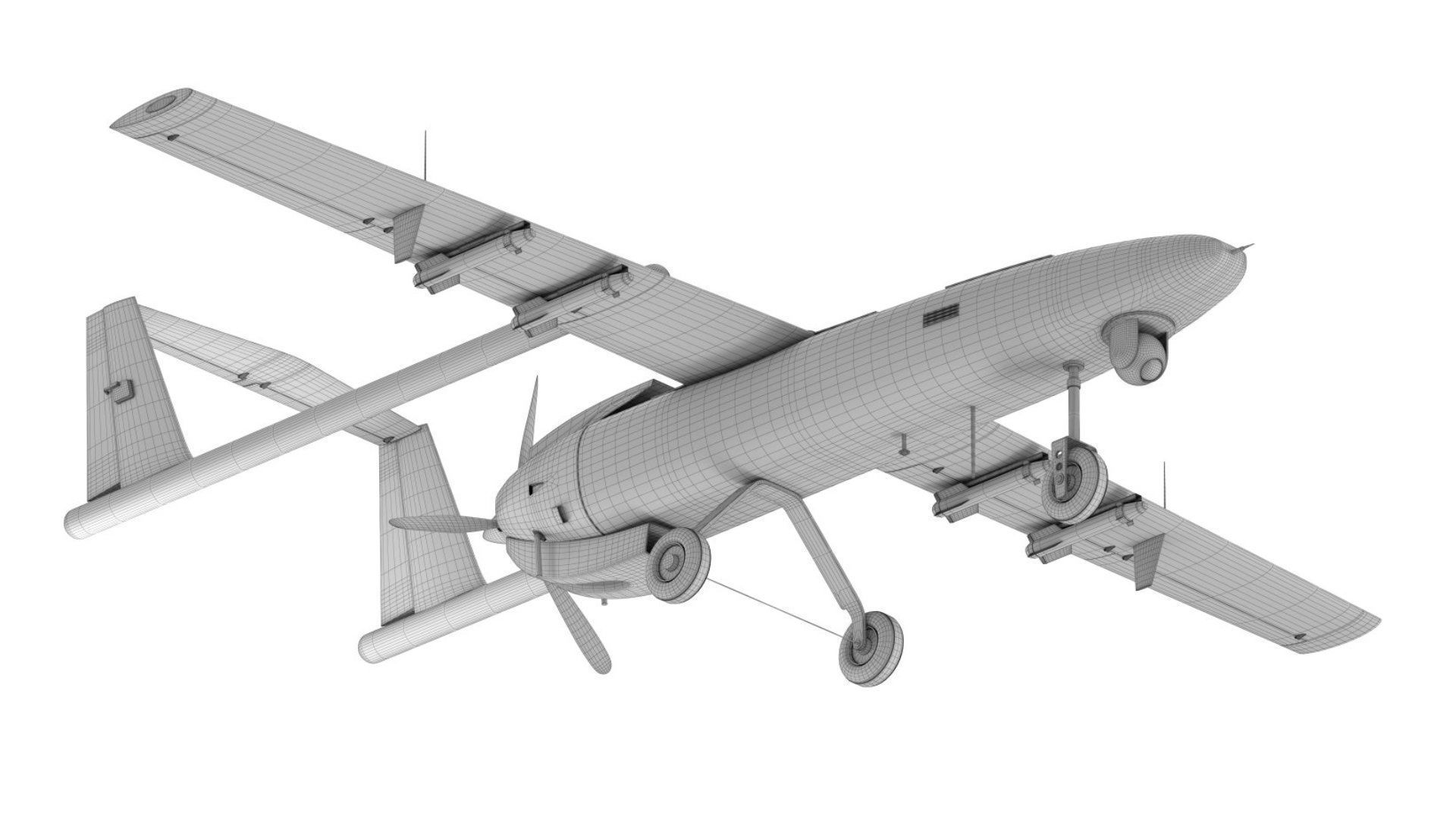 Iranian Drone Mohajer-6 Grey 3D model_10