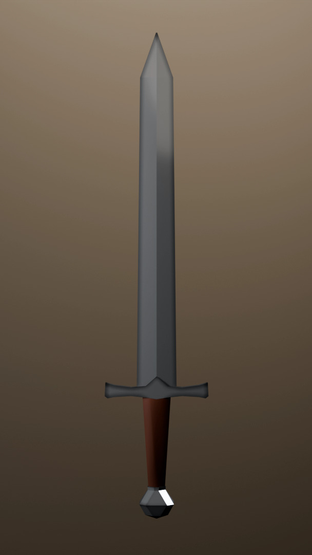 Low Poly Sword 3D model_1